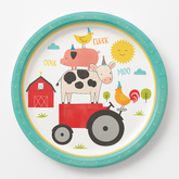 Barnyard Fun 10.5" Paper Plates - Baby's First Birthday